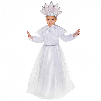 Длинный костюм Снежной Королевы для девочки