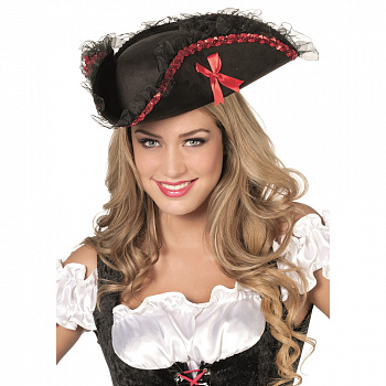 Пиратская шляпа с красным бантом