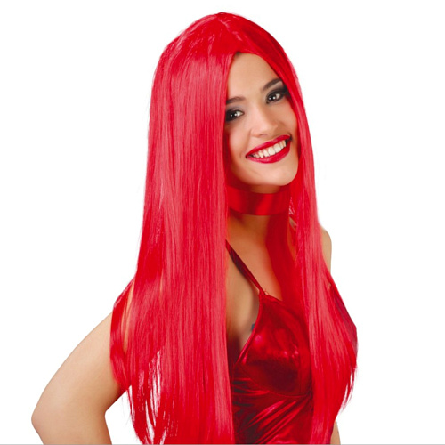 Длинный красный парик