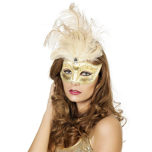 Золотистая венецианская маска 