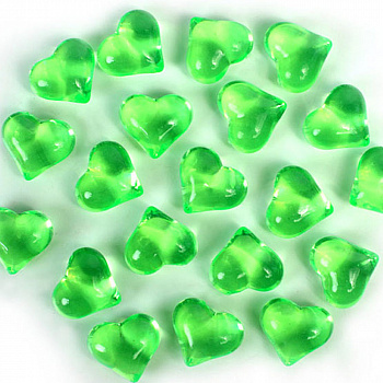 Салатовые кристаллы «Сердца»