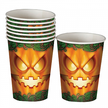 Бумажные стаканчики «Тыква» на Хэллоуин (6 шт)