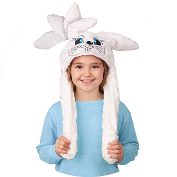 Шапочка белого зайца для ребенка