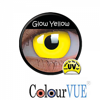 Светящиеся ярко-желтые Сrazy линзы «Glow Yellow»
