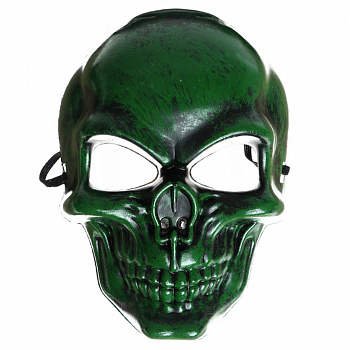 Пластиковая зелёная маска «Череп»