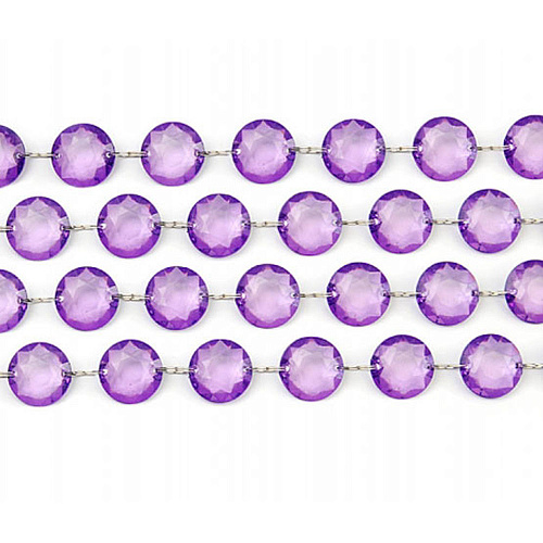 Сливовая гирлянда с круглыми кристаллами - новогоднее украшение