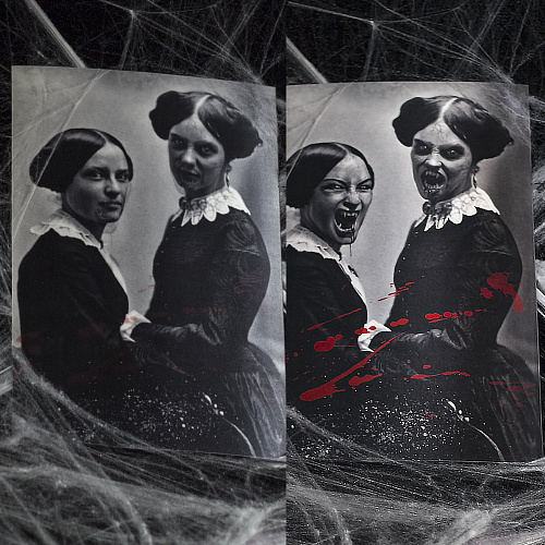 Украшение на Хэллоуин - картина «Сестры»