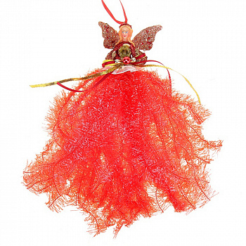 Ёлочная игрушка «Фея» красное платье